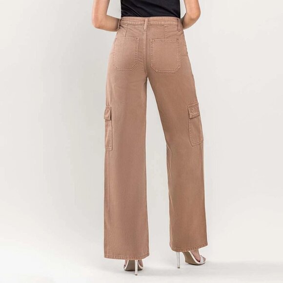 031 - High Rise Utility Cargo Wide Jeans in Sinopia Fresco - Picture 3 of 4